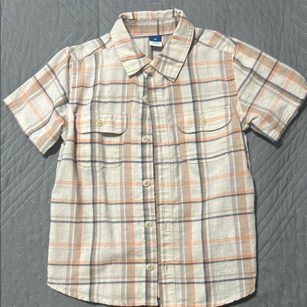 Kids Plaid Shirt - Cream and Orange by Gap